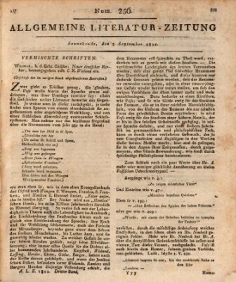 Allgemeine Literatur-Zeitung (Literarisches Zentralblatt für Deutschland) Samstag 5. September 1801