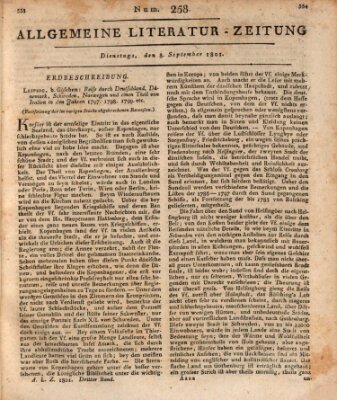 Allgemeine Literatur-Zeitung (Literarisches Zentralblatt für Deutschland) Dienstag 8. September 1801