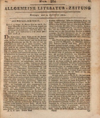 Allgemeine Literatur-Zeitung (Literarisches Zentralblatt für Deutschland) Montag 14. September 1801