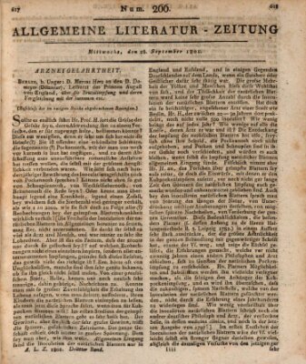 Allgemeine Literatur-Zeitung (Literarisches Zentralblatt für Deutschland) Mittwoch 16. September 1801