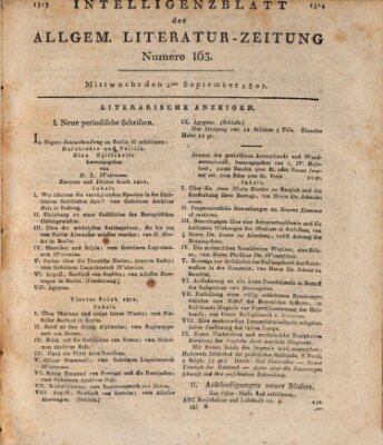 Allgemeine Literatur-Zeitung (Literarisches Zentralblatt für Deutschland) Mittwoch 2. September 1801