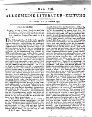 Allgemeine Literatur-Zeitung (Literarisches Zentralblatt für Deutschland) Mittwoch 7. Oktober 1801