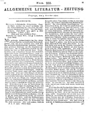 Allgemeine Literatur-Zeitung (Literarisches Zentralblatt für Deutschland) Freitag 9. Oktober 1801