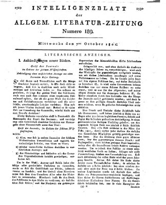 Allgemeine Literatur-Zeitung (Literarisches Zentralblatt für Deutschland) Mittwoch 7. Oktober 1801