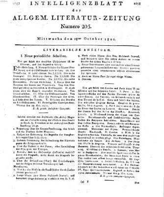 Allgemeine Literatur-Zeitung (Literarisches Zentralblatt für Deutschland) Mittwoch 28. Oktober 1801