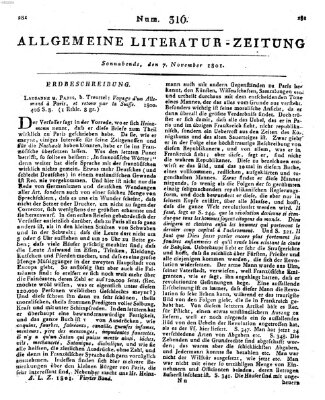 Allgemeine Literatur-Zeitung (Literarisches Zentralblatt für Deutschland) Samstag 7. November 1801