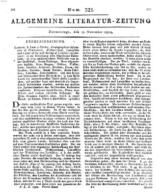 Allgemeine Literatur-Zeitung (Literarisches Zentralblatt für Deutschland) Donnerstag 12. November 1801