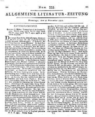 Allgemeine Literatur-Zeitung (Literarisches Zentralblatt für Deutschland) Dienstag 17. November 1801