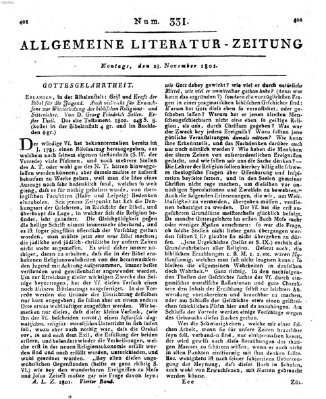 Allgemeine Literatur-Zeitung (Literarisches Zentralblatt für Deutschland) Montag 23. November 1801