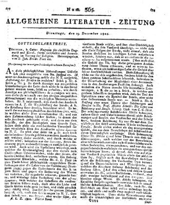 Allgemeine Literatur-Zeitung (Literarisches Zentralblatt für Deutschland) Dienstag 29. Dezember 1801