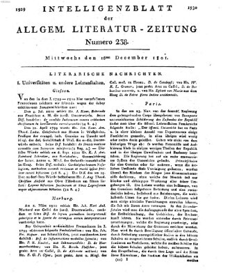 Allgemeine Literatur-Zeitung (Literarisches Zentralblatt für Deutschland) Mittwoch 16. Dezember 1801