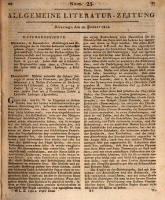 Allgemeine Literatur-Zeitung (Literarisches Zentralblatt für Deutschland) Dienstag 26. Januar 1802