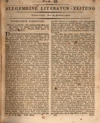 Allgemeine Literatur-Zeitung (Literarisches Zentralblatt für Deutschland) Donnerstag 28. Januar 1802