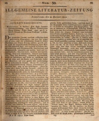 Allgemeine Literatur-Zeitung (Literarisches Zentralblatt für Deutschland) Samstag 30. Januar 1802