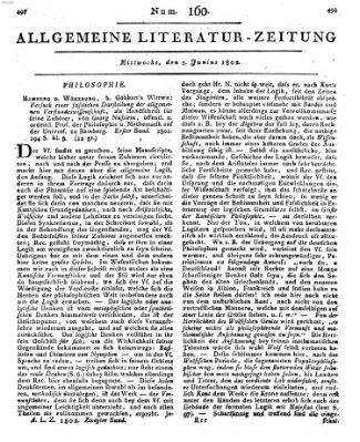 Allgemeine Literatur-Zeitung (Literarisches Zentralblatt für Deutschland) Mittwoch 2. Juni 1802