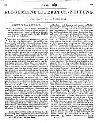 Allgemeine Literatur-Zeitung (Literarisches Zentralblatt für Deutschland) Samstag 12. Juni 1802