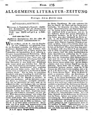 Allgemeine Literatur-Zeitung (Literarisches Zentralblatt für Deutschland) Montag 21. Juni 1802