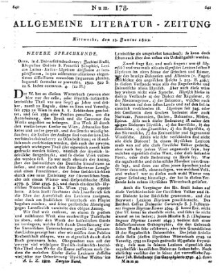 Allgemeine Literatur-Zeitung (Literarisches Zentralblatt für Deutschland) Mittwoch 23. Juni 1802