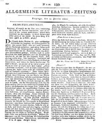 Allgemeine Literatur-Zeitung (Literarisches Zentralblatt für Deutschland) Freitag 25. Juni 1802