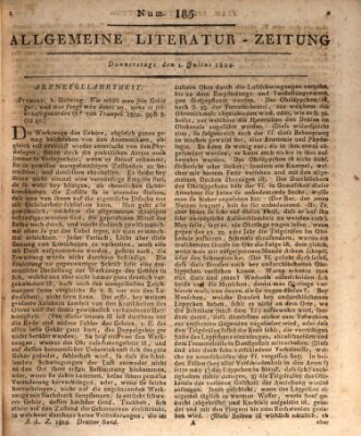 Allgemeine Literatur-Zeitung (Literarisches Zentralblatt für Deutschland) Donnerstag 1. Juli 1802