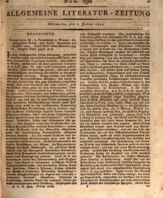 Allgemeine Literatur-Zeitung (Literarisches Zentralblatt für Deutschland) Mittwoch 7. Juli 1802