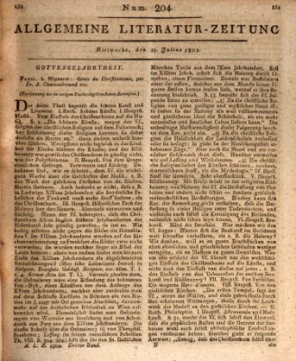 Allgemeine Literatur-Zeitung (Literarisches Zentralblatt für Deutschland) Mittwoch 21. Juli 1802