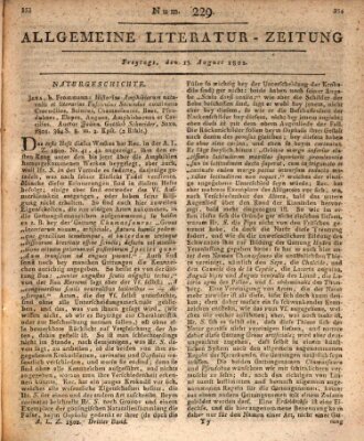 Allgemeine Literatur-Zeitung (Literarisches Zentralblatt für Deutschland) Freitag 13. August 1802