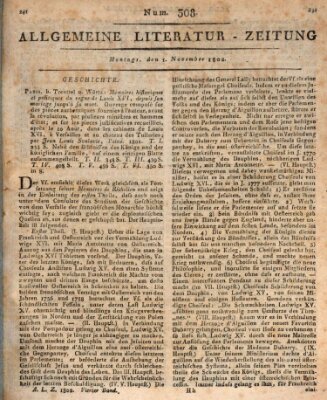 Allgemeine Literatur-Zeitung (Literarisches Zentralblatt für Deutschland) Montag 1. November 1802