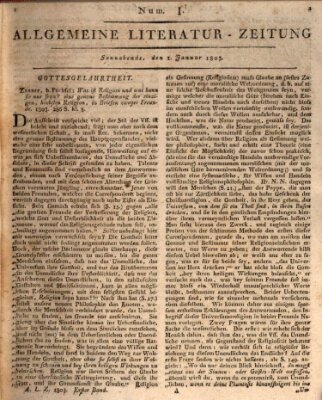 Allgemeine Literatur-Zeitung (Literarisches Zentralblatt für Deutschland) Samstag 1. Januar 1803