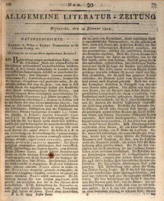 Allgemeine Literatur-Zeitung (Literarisches Zentralblatt für Deutschland) Mittwoch 19. Januar 1803