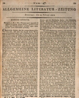 Allgemeine Literatur-Zeitung (Literarisches Zentralblatt für Deutschland) Dienstag 15. Februar 1803