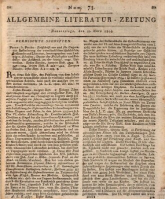 Allgemeine Literatur-Zeitung (Literarisches Zentralblatt für Deutschland) Donnerstag 10. März 1803