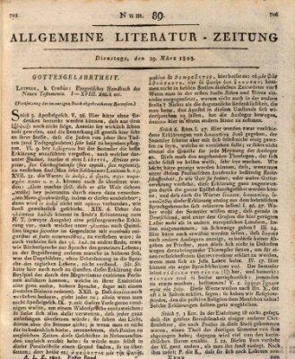 Allgemeine Literatur-Zeitung (Literarisches Zentralblatt für Deutschland) Dienstag 29. März 1803