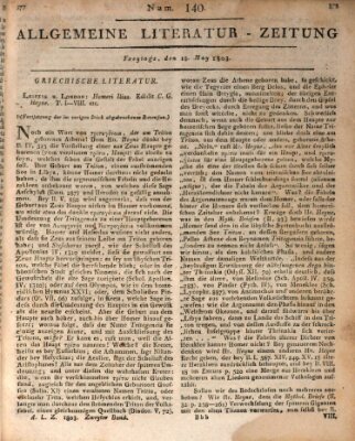 Allgemeine Literatur-Zeitung (Literarisches Zentralblatt für Deutschland) Freitag 13. Mai 1803