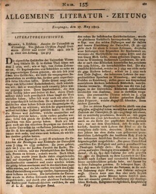 Allgemeine Literatur-Zeitung (Literarisches Zentralblatt für Deutschland) Freitag 27. Mai 1803