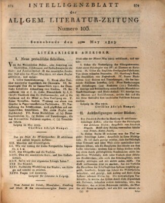 Allgemeine Literatur-Zeitung (Literarisches Zentralblatt für Deutschland) Samstag 28. Mai 1803