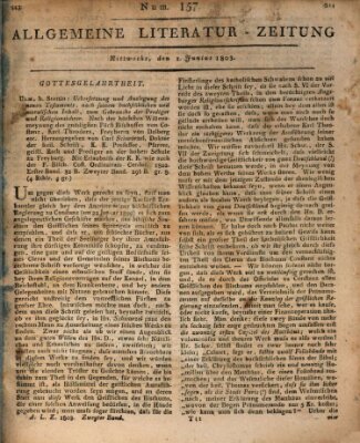 Allgemeine Literatur-Zeitung (Literarisches Zentralblatt für Deutschland) Mittwoch 1. Juni 1803