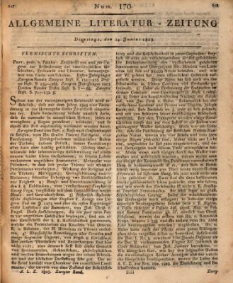 Allgemeine Literatur-Zeitung (Literarisches Zentralblatt für Deutschland) Dienstag 14. Juni 1803