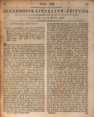 Allgemeine Literatur-Zeitung (Literarisches Zentralblatt für Deutschland) Donnerstag 16. Juni 1803