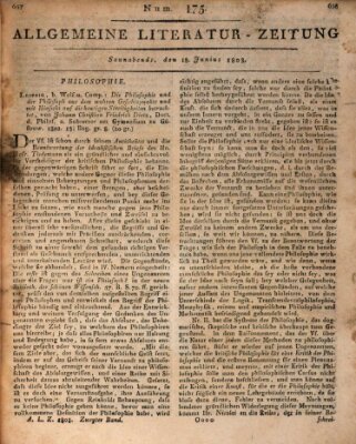 Allgemeine Literatur-Zeitung (Literarisches Zentralblatt für Deutschland) Samstag 18. Juni 1803