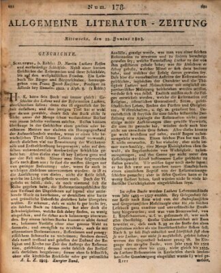 Allgemeine Literatur-Zeitung (Literarisches Zentralblatt für Deutschland) Mittwoch 22. Juni 1803