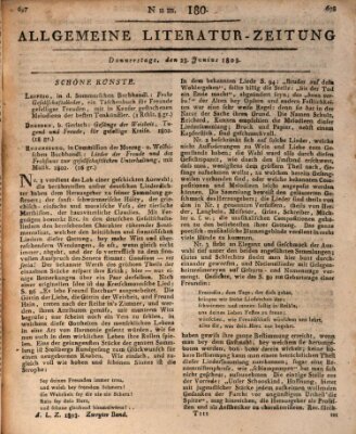 Allgemeine Literatur-Zeitung (Literarisches Zentralblatt für Deutschland) Donnerstag 23. Juni 1803