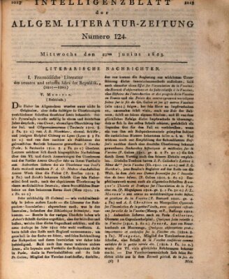 Allgemeine Literatur-Zeitung (Literarisches Zentralblatt für Deutschland) Mittwoch 22. Juni 1803