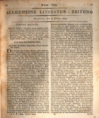 Allgemeine Literatur-Zeitung (Literarisches Zentralblatt für Deutschland) Mittwoch 13. Juli 1803