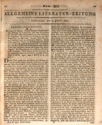 Allgemeine Literatur-Zeitung (Literarisches Zentralblatt für Deutschland) Donnerstag 14. Juli 1803