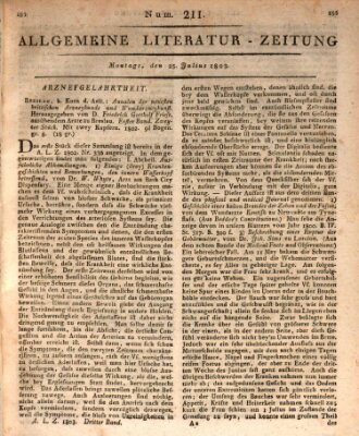 Allgemeine Literatur-Zeitung (Literarisches Zentralblatt für Deutschland) Montag 25. Juli 1803