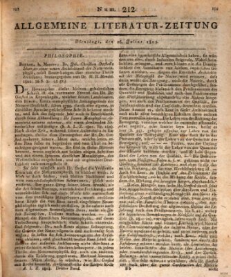 Allgemeine Literatur-Zeitung (Literarisches Zentralblatt für Deutschland) Dienstag 26. Juli 1803