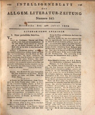 Allgemeine Literatur-Zeitung (Literarisches Zentralblatt für Deutschland) Mittwoch 20. Juli 1803