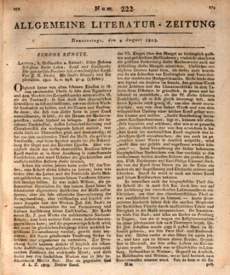 Allgemeine Literatur-Zeitung (Literarisches Zentralblatt für Deutschland) Donnerstag 4. August 1803