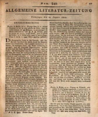 Allgemeine Literatur-Zeitung (Literarisches Zentralblatt für Deutschland) Dienstag 23. August 1803